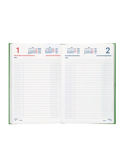 Dietario liderpapel 2025 octavo 12x16,5 cm color verde papel 70 gr