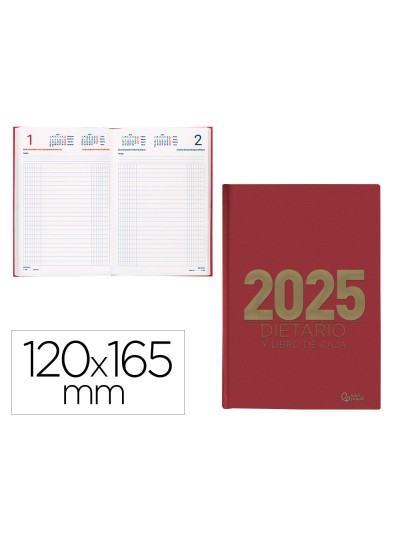Dietario liderpapel 2025 octavo 12x16,5 cm color rojo papel 70 gr