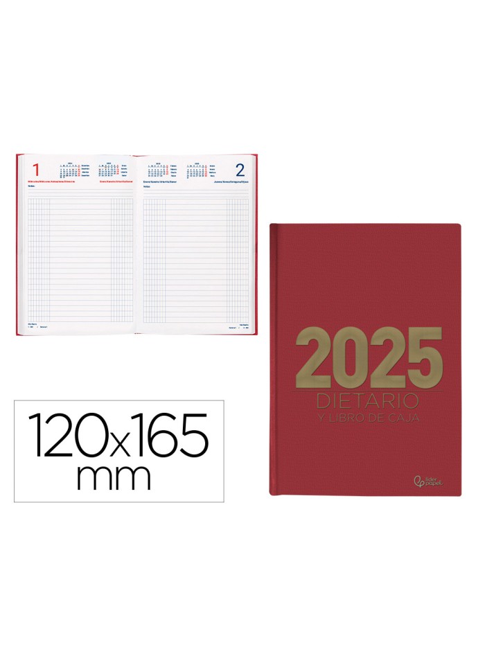 Dietario liderpapel 2025 octavo 12x16,5 cm color rojo papel 70 gr Dietario liderpapel 2025 octavo 12x16,5 cm color rojo papel 70 gr