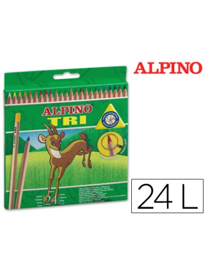 Lapices de colores alpino tri estuche de 24 colores surtidos