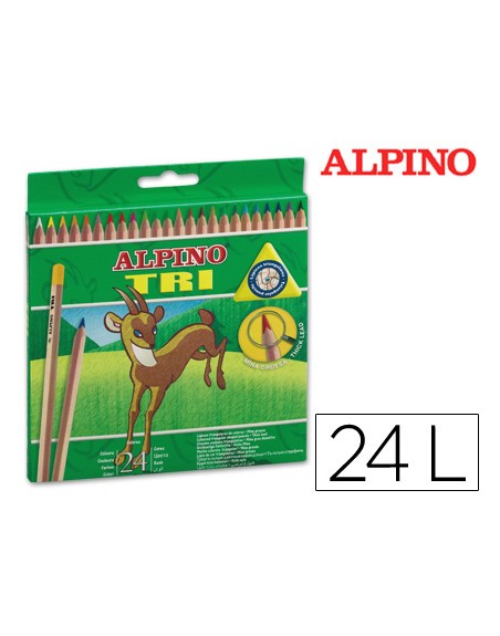 Lapices de colores alpino tri estuche de 24 colores surtidos