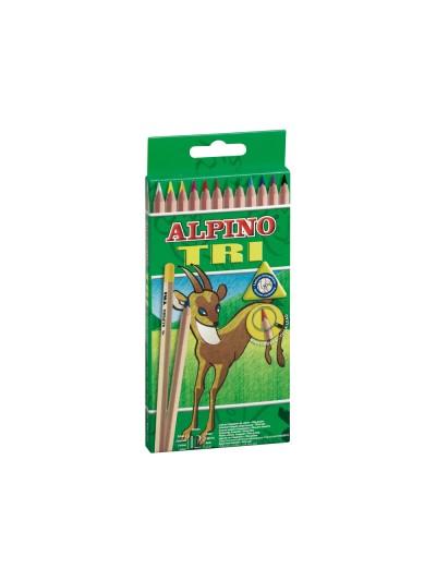 Lapices de colores alpino tri estuche de 12 colores surtidos