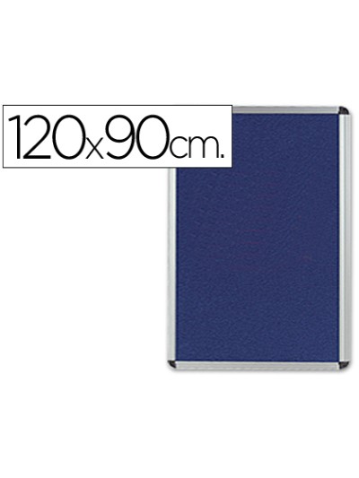 Tablero de anuncios q-connect mural grande fieltro azul 120x90 cm