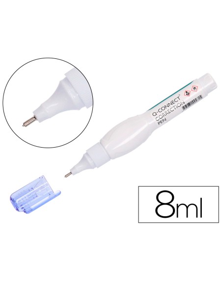 Corrector q-connect lapiz con punta metalica 8 ml