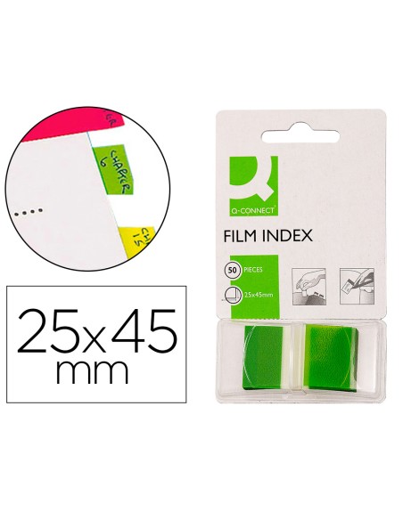 Banderitas separadoras q-connect verdes dispensador de 50 unidades