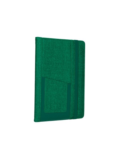 Agenda encuadernada liderpapel saria a5 2025 dia pagina color verde papel 70 gr