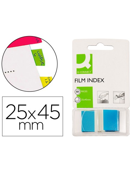 Banderitas separadoras q-connect azules dispensador de 50 unidades