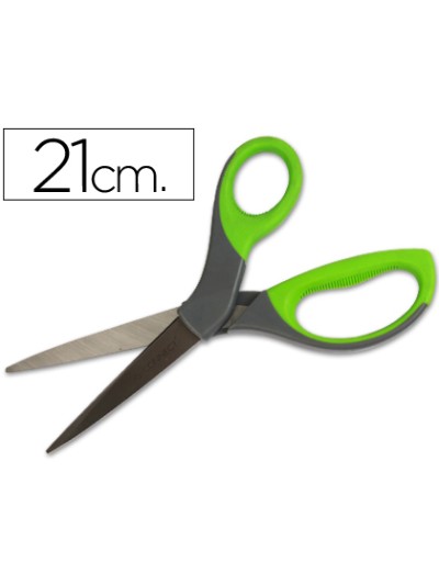 Tijera q-connect mango caucho 8/' 21 cm blister
