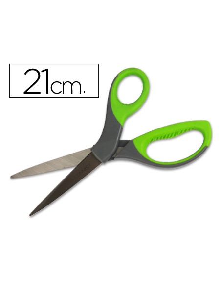 Tijera q-connect mango caucho 8/' 21 cm blister