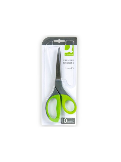 Tijera q-connect mango caucho 8/' 21 cm blister