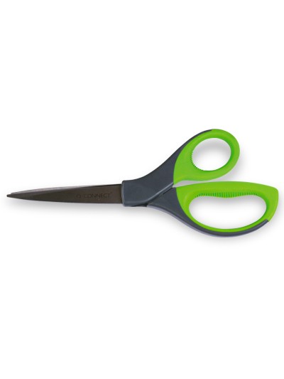 Tijera q-connect mango caucho 8/' 21 cm blister