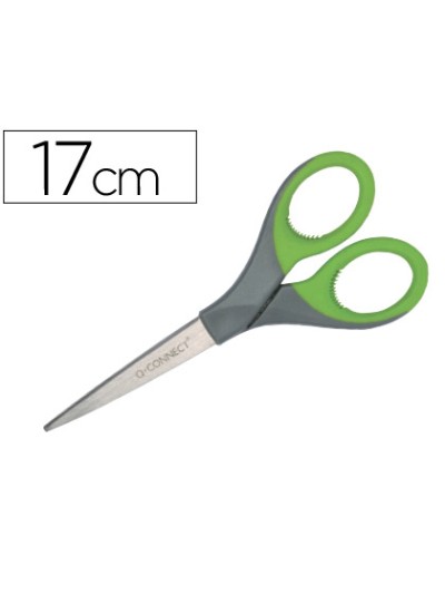 Tijera q-connect mango caucho 7/' 17 cm blister