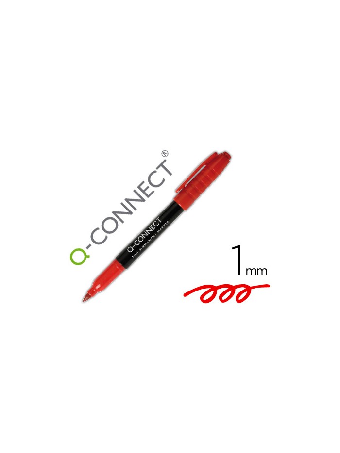 Rotulador q-connect para cd/dvd punta fibra permanente rojo punta redonda 1 mm Rotulador q-connect para cd/dvd punta fibra permanente rojo punta redonda 1 mm