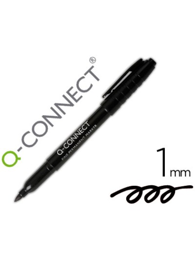 Rotulador q-connect para cd/dvd punta fibra permanente negro punta redonda 1 mm