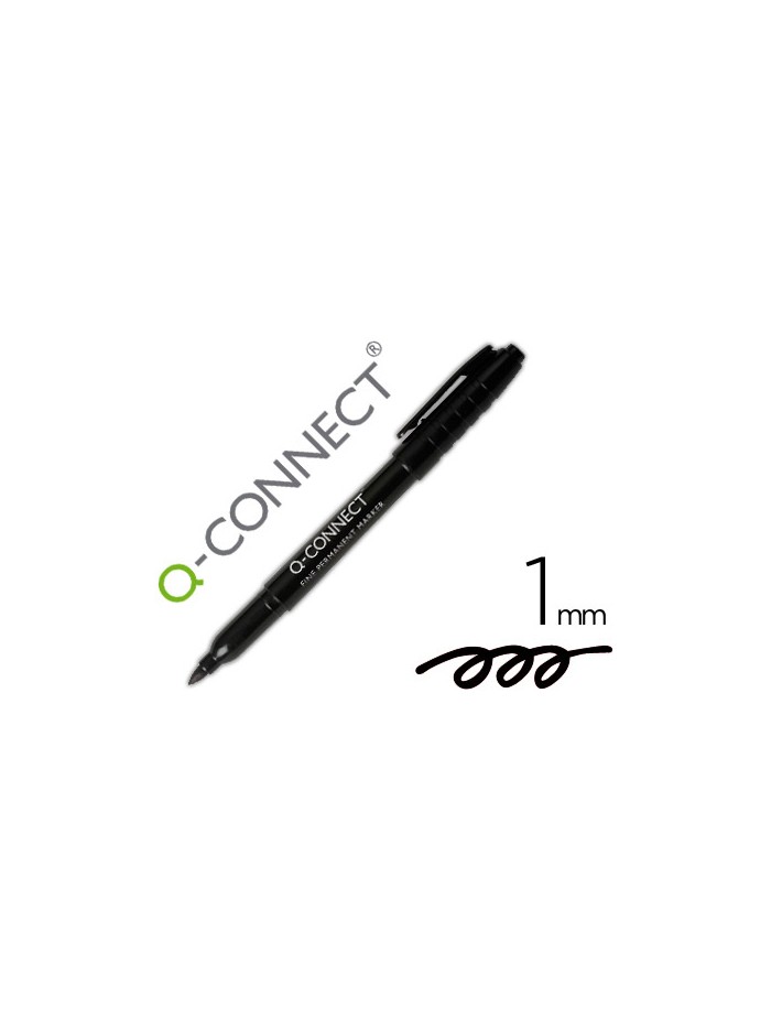 Rotulador q-connect para cd/dvd punta fibra permanente negro punta redonda 1 mm Rotulador q-connect para cd/dvd punta fibra permanente negro punta redonda 1 mm