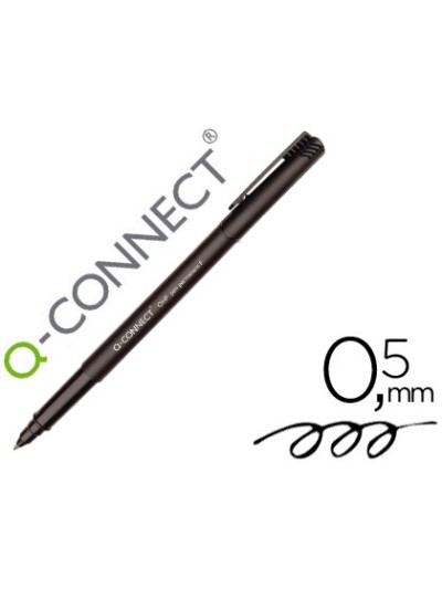 Rotulador q-connect retroproyeccion punta fibra super fina redonda 0,5 mm permanente negro