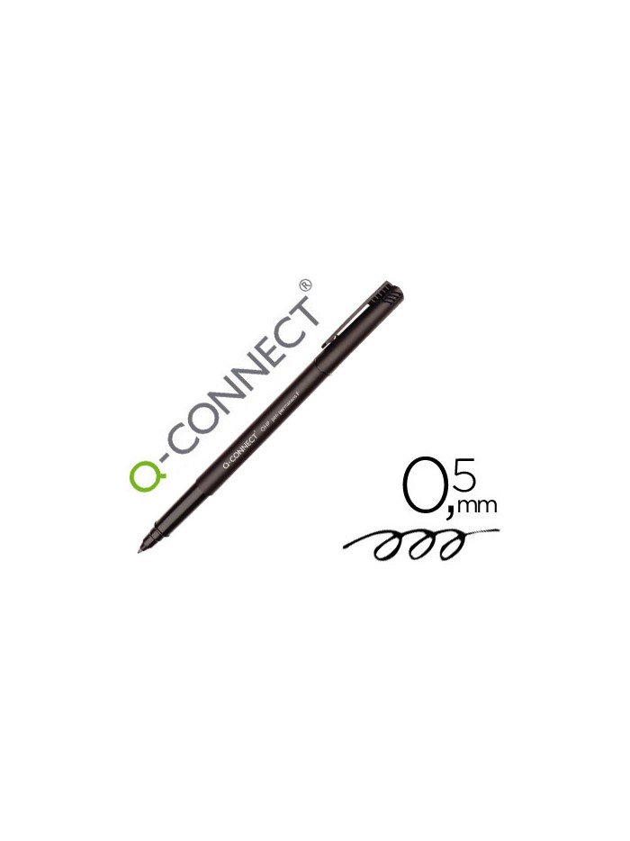 Rotulador q-connect retroproyeccion punta fibra super fina redonda 0,5 mm permanente negro Rotulador q-connect retroproyeccion punta fibra super fina redonda 0,5 mm permanente negro