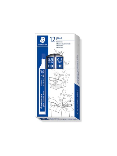 Minas staedtler grafito 0,5 mm hb polo 257 tubo con 12 minas