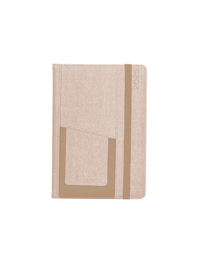 Agenda encuadernada liderpapel saria a5 2025 dia pagina color gris papel 70 gr