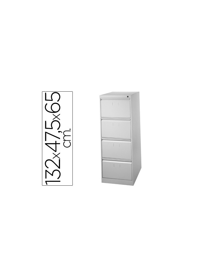 Fichero cajones de suelo metal 4 cajones 132 cm alto 65 cm prof 47,5 ancho gris 75 guias telescopicas antivuelco Fichero cajones de suelo metal 4 cajones 132 cm alto 65 cm prof 47,5 ancho gris 75 guias telescopicas antivuelco