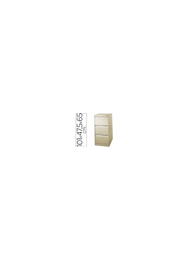 Fichero cajones de suelo metalico de 3 cajones 101 alto,65 prof. 47,5 ancho color beige n.34 antivuelco