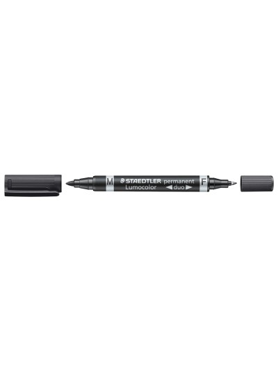 Rotulador staedtler lumocolor permanente duo 348 negro punta f 0,6 mm punta m 1,5 mm