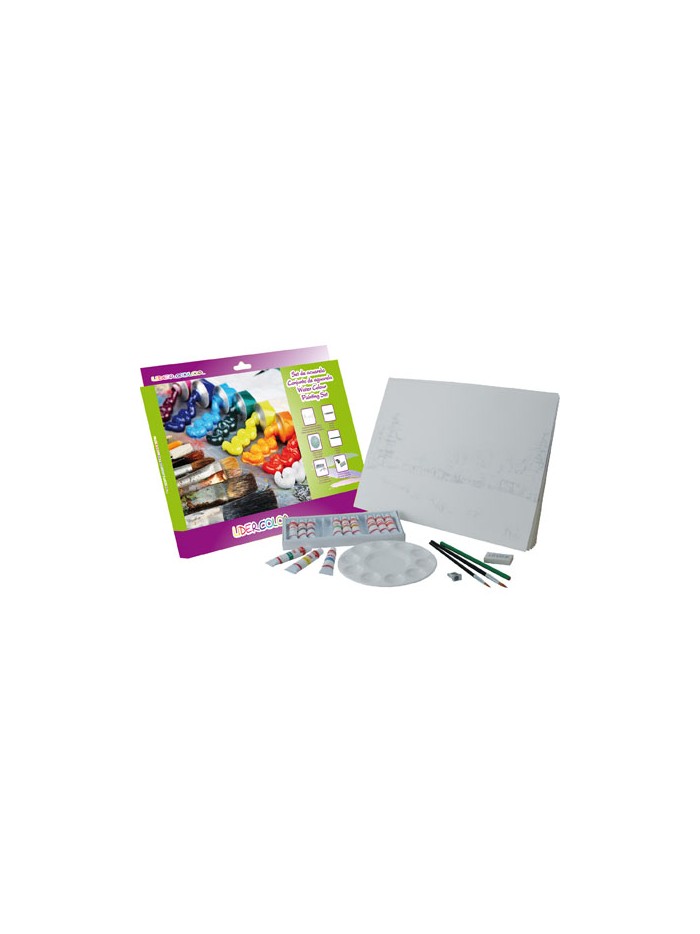 Set acuarela lidercolor contiene 10 laminas acuarela 27x38cm 1 paleta plast 12x12ml1 sacapunt 1 perfilador 1 goma Set acuarela lidercolor contiene 10 laminas acuarela 27x38cm 1 paleta plast 12x12ml1 sacapunt 1 perfilador 1 goma
