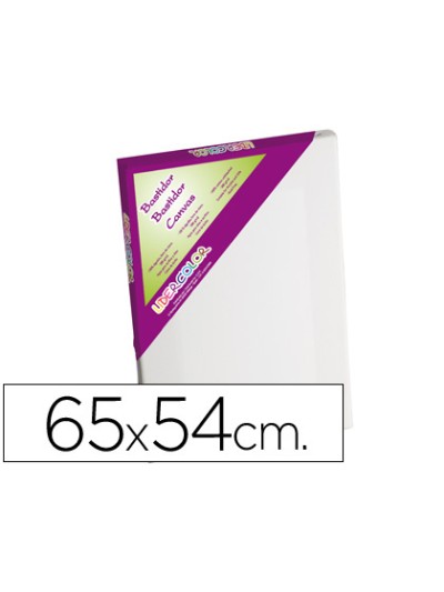 Bastidor lidercolor 15f lienzo grapado lateral algodon 100% marco pawlonia 1,8x3,8 cm bordes madera 65x54 cm