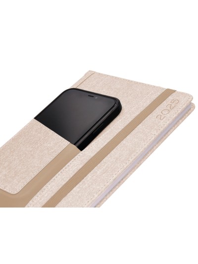 Agenda encuadernada liderpapel saria a5 2025 dia pagina color gris papel 70 gr