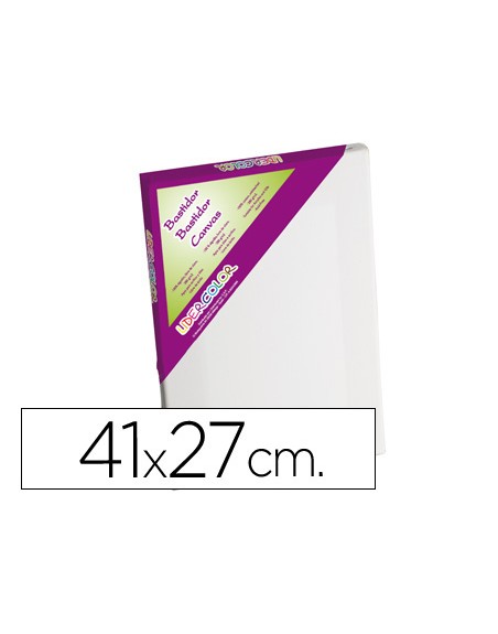 Bastidor lidercolor 6p lienzo grapado lateral algodon 100% marco pawlonia 1,8x3,8 cm bordes madera 41x27 cm