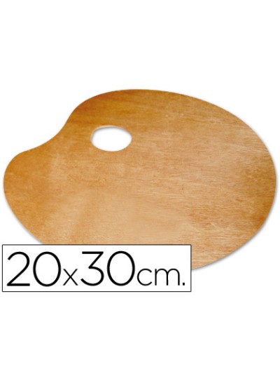 Paleta madera lidercolor ovalada tamaño 20x30 cm grosor 0,3 cm