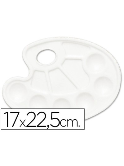 Paleta plastico lidercolor ovalada 10 huecos diestros tamaño 17x22,5cm