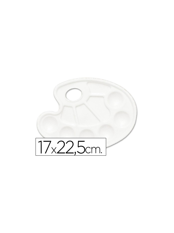Paleta plastico lidercolor ovalada 10 huecos diestros tamaño 17x22,5cm Paleta plastico lidercolor ovalada 10 huecos diestros tamaño 17x22,5cm