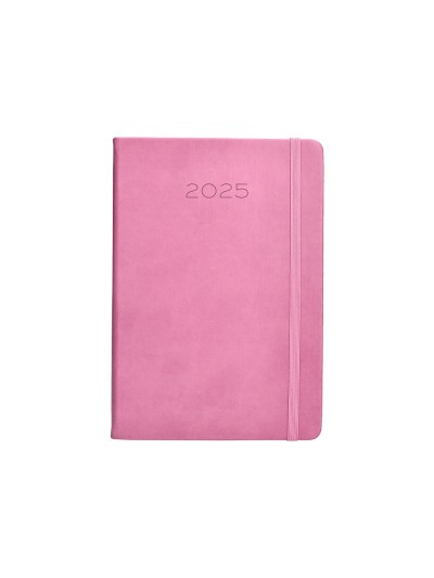 Agenda encuadernada liderpapel mykonos a5 2025 dia pagina color rosa papel 70 gr