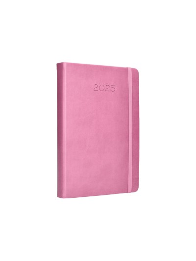 Agenda encuadernada liderpapel mykonos a5 2025 dia pagina color rosa papel 70 gr