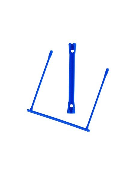 Encuadernador fastener q-connect plastico e-clips color azul caja de 100 unidades