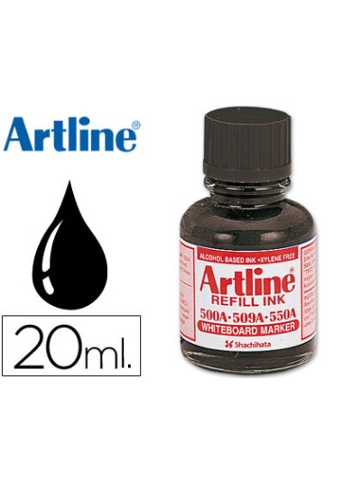 Tinta artline negro para rotulador pizarra blanca 500a bote 20 ml