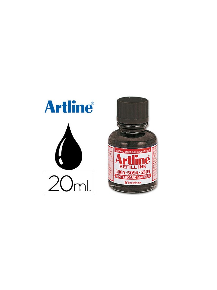 Tinta artline negro para rotulador pizarra blanca 500a bote 20 ml Tinta artline negro para rotulador pizarra blanca 500a bote 20 ml
