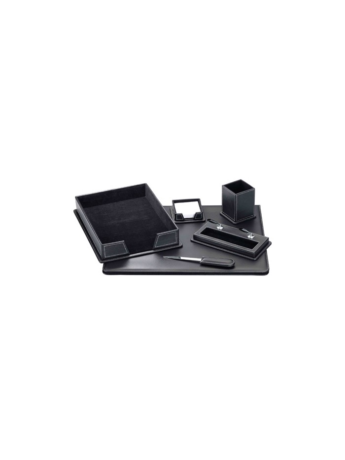 Escribania sobremesa q-connect similpiel negro juego de 6 piezas Escribania sobremesa q-connect similpiel negro juego de 6 piezas