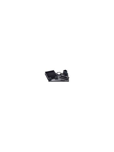 Escribania sobremesa q-connect similpiel negro juego de 6 piezas