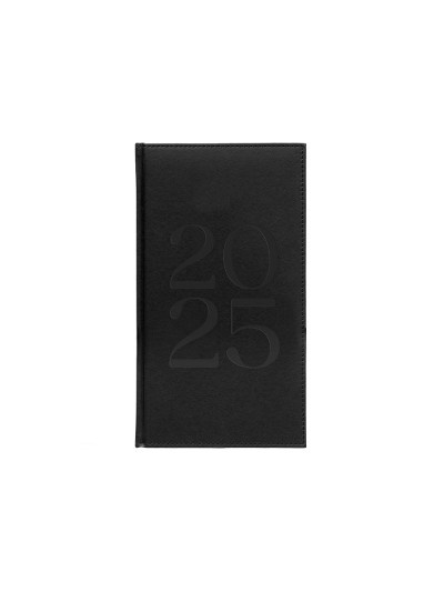 Agenda encuadernada liderpapel creta 80x15 mm 2025 semana vista color negro papel 70 gr