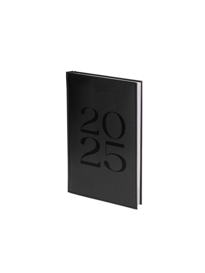 Agenda encuadernada liderpapel creta 80x15 mm 2025 semana vista color negro papel 70 gr