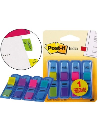 Banderitas señalizadoras post-it 3+1 gratis clipstrip
