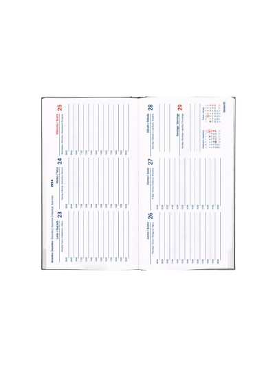 Agenda encuadernada liderpapel creta 80x15 mm 2025 semana vista color negro papel 70 gr