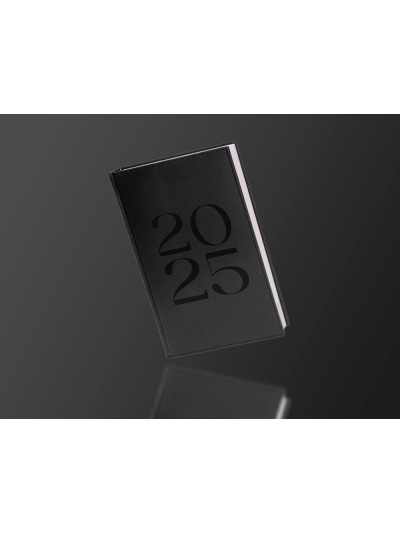 Agenda encuadernada liderpapel creta 80x15 mm 2025 semana vista color negro papel 70 gr