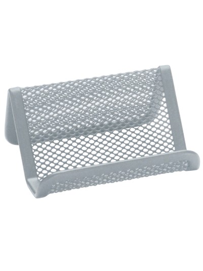 Portatarjetas q-connect metalico plata 11x7,5x5 cm