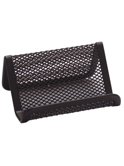 Portatarjetas q-connect metalico negro 11x7,5x5 cm