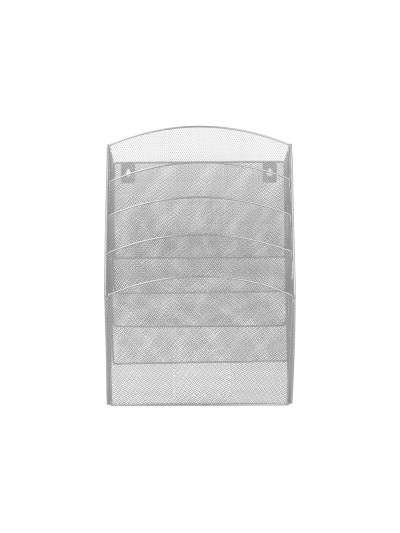 Expositor mural q-connect de pared 5 bandejas din a4 plateado 9,3x31,5x44 cm