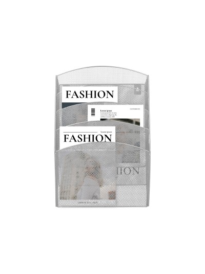 Expositor mural q-connect de pared 5 bandejas din a4 plateado 9,3x31,5x44 cm