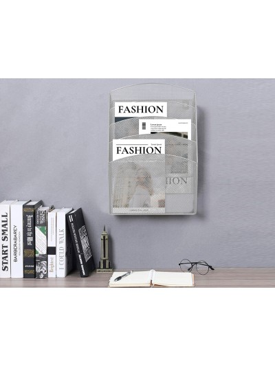 Expositor mural q-connect de pared 5 bandejas din a4 plateado 9,3x31,5x44 cm